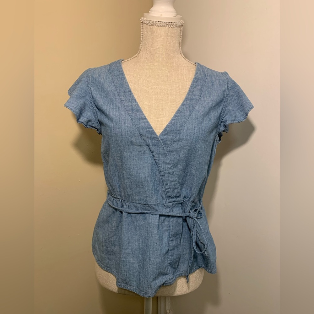 J. Crew Blue Denim Top Blouse